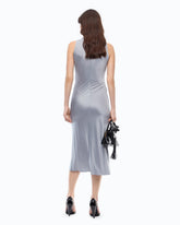 Midi sheath dress with draped neck - | Pinko