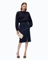 Gerippter Pullover aus Wollmix - Blau | Pinko