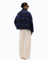 Caban en drap double à carreaux - Multicolor Noir-Bleu | Pinko