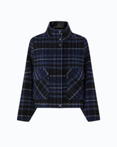Caban en drap double à carreaux - Multicolor Noir-Bleu | Pinko