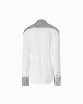 Camicia in popeline con decorazioni in strass - | Pinko