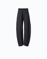 Pantalones globo de mezcla de lana con rayas diplomáticas - Multicolor Azul-Blanco | Pinko