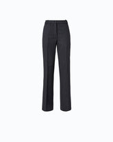 Pantalones de mezcla de lana con rayas diplomáticas - Multicolor Azul-Blanco | Pinko