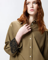 Camicia in popeline con dettagli in pizzo - | Pinko