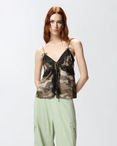 Top camouflage con pizzo - | Pinko