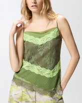 Top in pizzo effetto patchwork - | Pinko