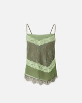 Top in pizzo effetto patchwork - | Pinko