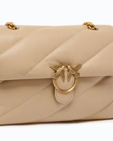 Medium Love Bag Puff Maxi Quilt New Buckle shoulder bag - Beige | Pinko