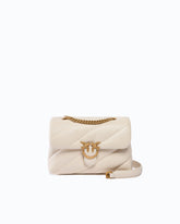 Borsa piccola a tracolla Love Bag Puff Maxi Quilt New Buckle - Bianco | Pinko