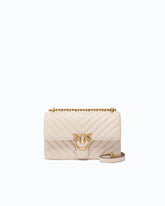 Small Love Bag One Chevron New Buckle shoulder bag - White | Pinko