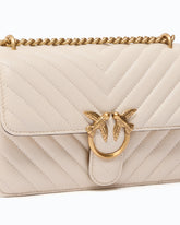 Small Love Bag One Chevron New Buckle shoulder bag - White | Pinko