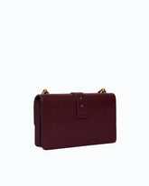 Medium Love Bag One leather handbag with New Buckle - Bordeaux | Pinko