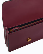 Medium Love Bag One leather handbag with New Buckle - Bordeaux | Pinko