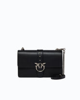 Medium Love Bag One leather handbag with New Buckle - Black | Pinko