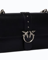 Medium Love Bag One leather handbag with New Buckle - Black | Pinko