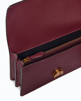 Small Love Bag One leather shoulder bag with New Buckle - Bordeaux | Pinko