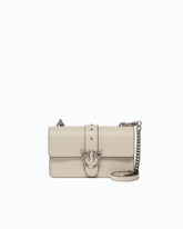Small Love Bag One leather shoulder bag with New Buckle - White | Pinko