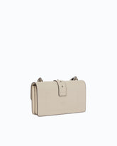 Small Love Bag One leather shoulder bag with New Buckle - White | Pinko