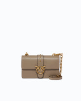 Small Love Bag One leather shoulder bag with New Buckle - White | Pinko