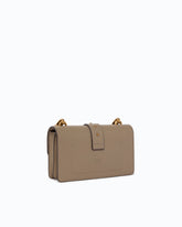Small Love Bag One leather shoulder bag with New Buckle - White | Pinko