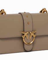Small Love Bag One leather shoulder bag with New Buckle - White | Pinko