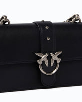 Small Love Bag One leather shoulder bag with New Buckle - Black | Pinko