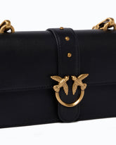 Small Love Bag One leather shoulder bag with New Buckle - Black | Pinko