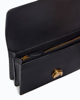 Small Love Bag One leather shoulder bag with New Buckle - Black | Pinko