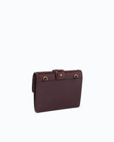 Portacarte Love Pocket in pelle con tracolla a catena - Rosso Scuro | Pinko