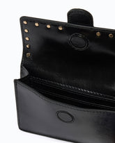 Portacarte Love Pocket in pelle con tracolla a catena - Nero | Pinko