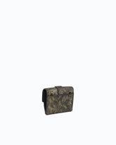 Love Pocket card holder with rhinestones and chain shoulder strap - Military Green | Pinko