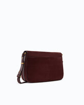 Τσάντα χιαστί μεσαίου μεγέθους Love Bag Satchel από σουέτ - Σκούρο κόκκινο | Pinko