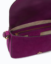 Borsa a tracolla Mini Love Bag Satchel in suede - Purple | Pinko