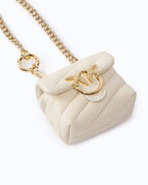 Accessorio Nano Love Bag Puff in nappa - Bianco | Pinko
