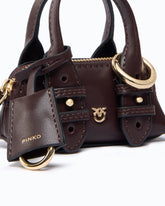 Nano Escape Bag accessory in leather - Dark Red | Pinko