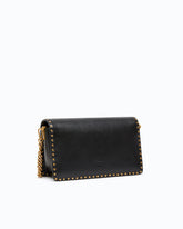 Sac bandoulière moyen Love One Slouchy en cuir avec clous - Noir | Pinko