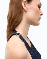 Top full strass con schiena scoperta - Blu | Pinko