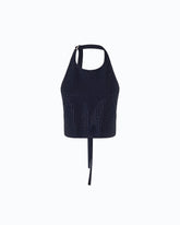 Top full strass con schiena scoperta - Blu | Pinko