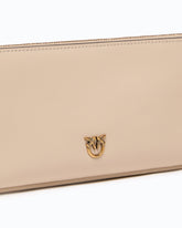 New Horizontal Flat leather handbag - Beige | Pinko
