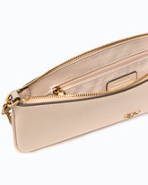 New Horizontal Flat Handtasche aus Leder - Beige | Pinko