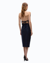 Falda longuette cruzada revestida de strass - | Pinko