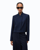 Giacca cropped con strass - Blu | Pinko