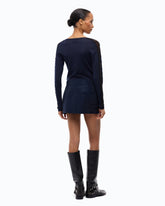Minigonna a portafoglio full strass - Blu | Pinko