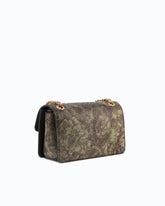 Borsa a tracolla Mini Love Bag One Light con stampa camouflage full strass - Verde Militare | Pinko