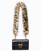 Sac à bandoulière Mini Love Bag One Light en cuir brillant à double bandoulière - Multicolore Noir-Blanc-Marron | Pinko