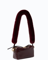 Borsa bauletto mini in pelle lucida con doppia tracolla - Rosso Scuro | Pinko