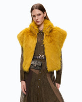 Cropped γιλέκο με όψη γούνας - | Pinko
