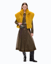 Cropped γιλέκο με όψη γούνας - | Pinko