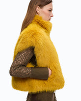 Cropped γιλέκο με όψη γούνας - | Pinko