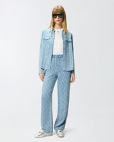 Bluse aus Denim mit Logo Love Birds - Blau | Pinko
